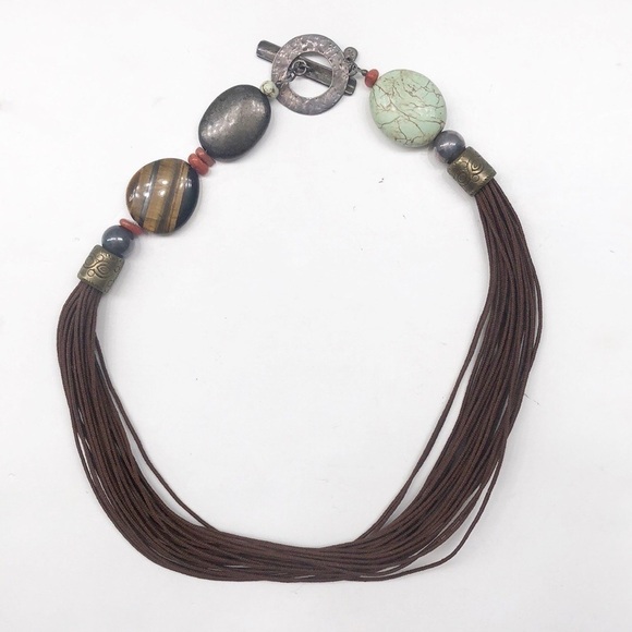 Brown rope beaded necklace - Picture 3 of 5